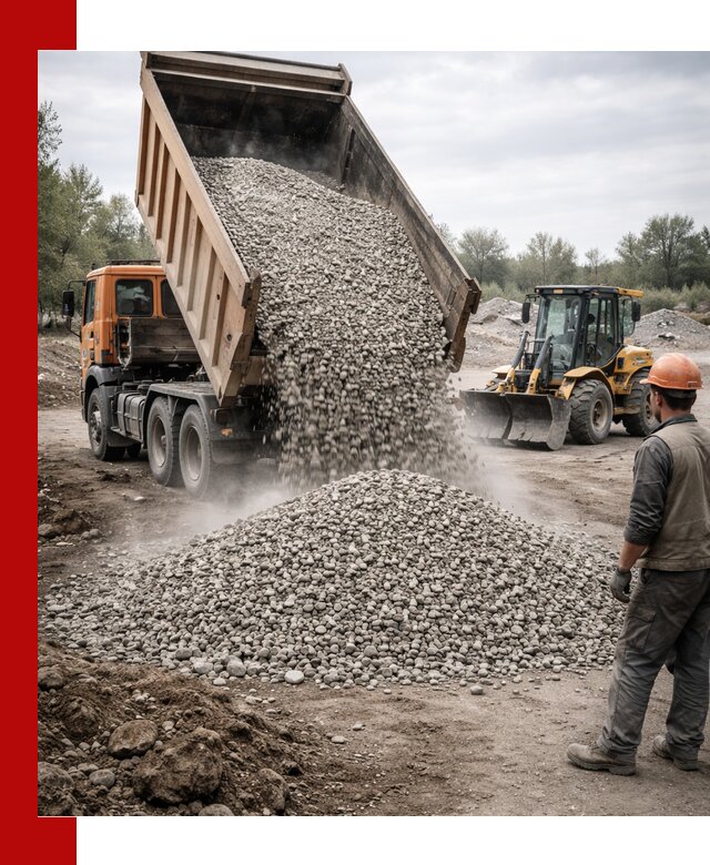 Доставка щебня в Истре крупными и мелкими фракциями