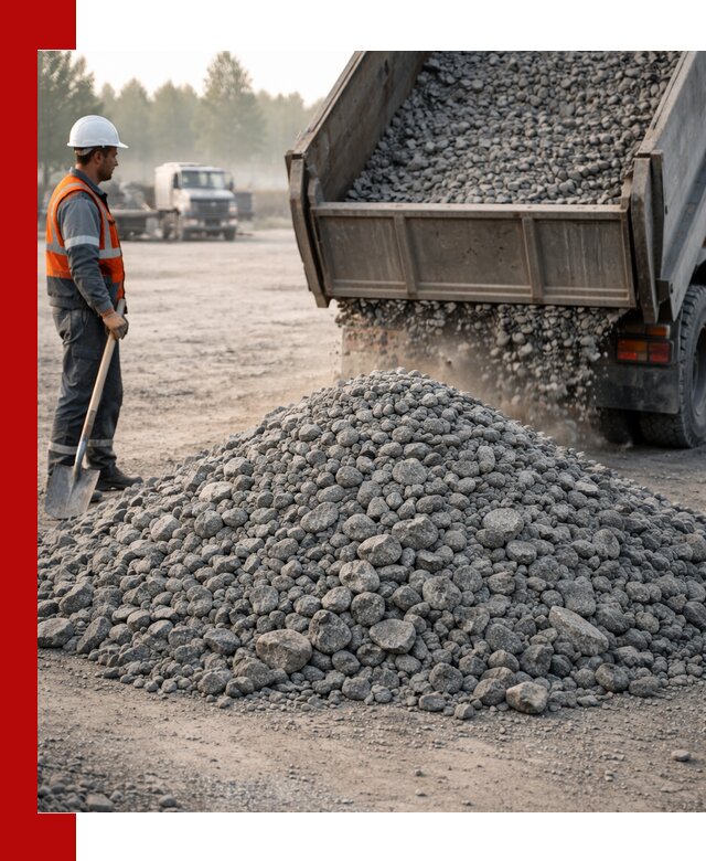 Гранитный щебень фракции 100–201 для строительства в Истре