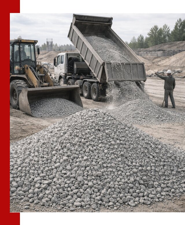 Доставка известнякового щебня фр. 5–20 в Истре