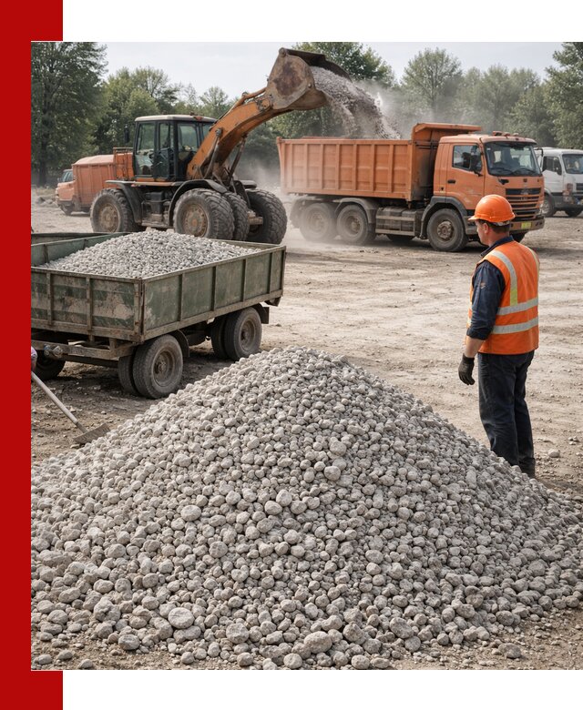 Доставка известнякового щебня фракция 20–40 в Истре