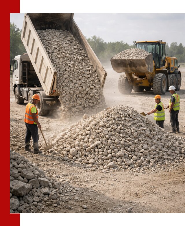 Доставка известнякового щебня фр. 40-70 в Истре