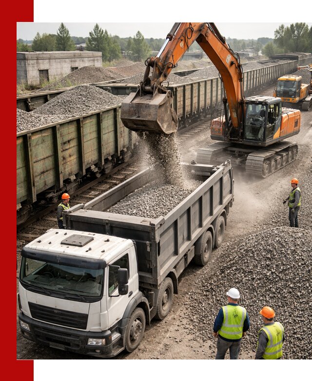 Железнодорожный щебень фракция 25–60 для поставок в Истре