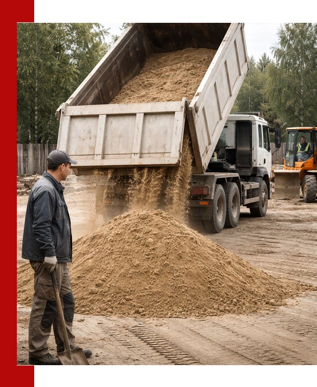 Доставка и продажа песка с разгрузкой в Истре
