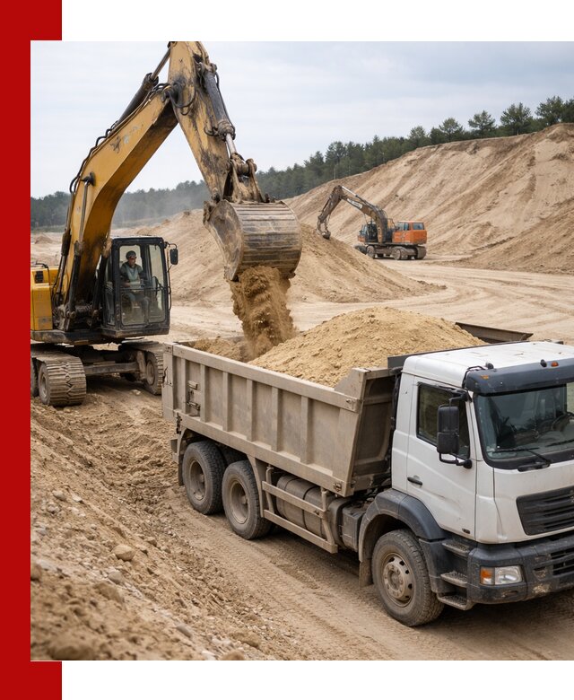 Доставка карьерного песка с самосвалами и разгрузкой в Истре