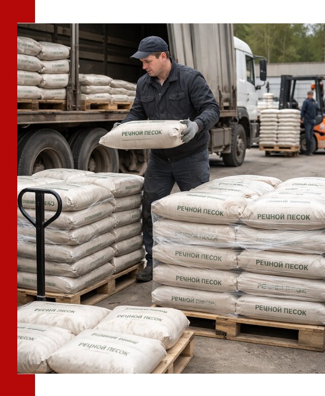 Речной песок в мешках с доставкой в Истре