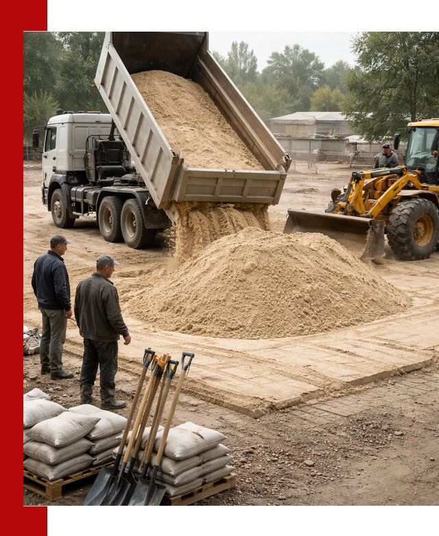 Доставка мытого песка в Истре с самосвалами по выгодной цене