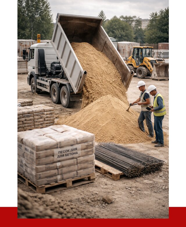 Песок для бетона в Истре от 2540 р. с доставкой, ПРОНЕРУДСта