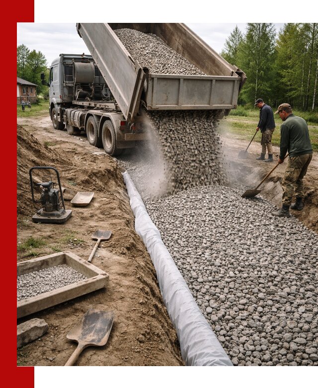 Гравий для дренажа с доставкой в Истре качественный и недорогой