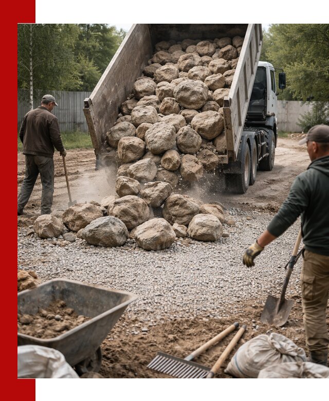 Доставка и укладка булыжника в Истре