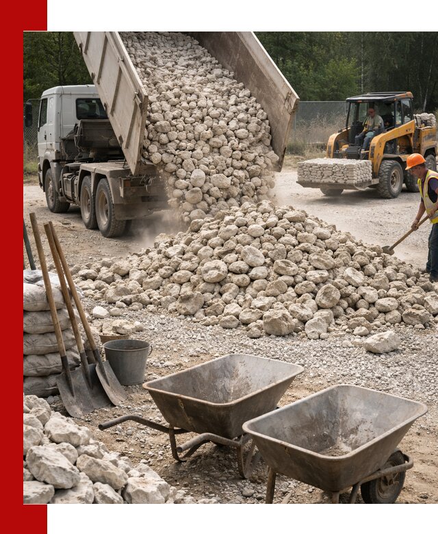 Доставка и продажа бутового известнякового камня в Истре