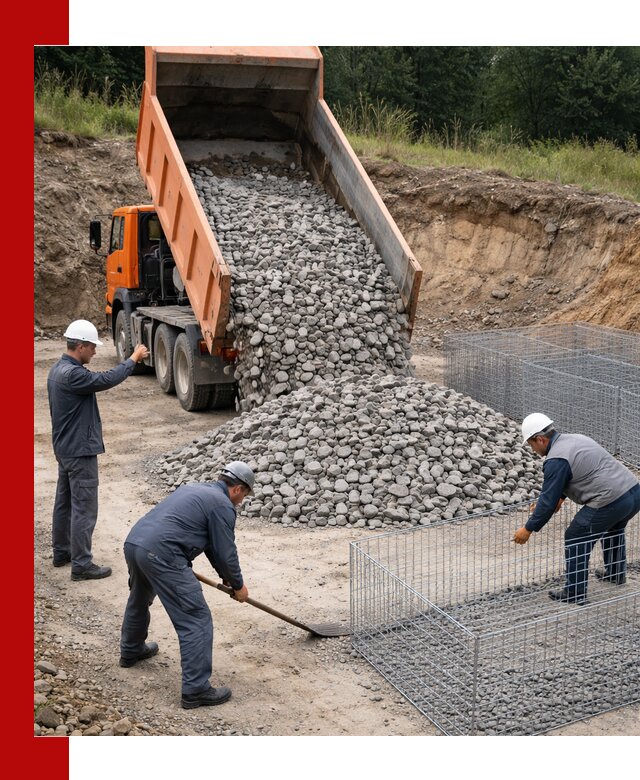 Камень для габионов с доставкой в Истре быстро и надёжно