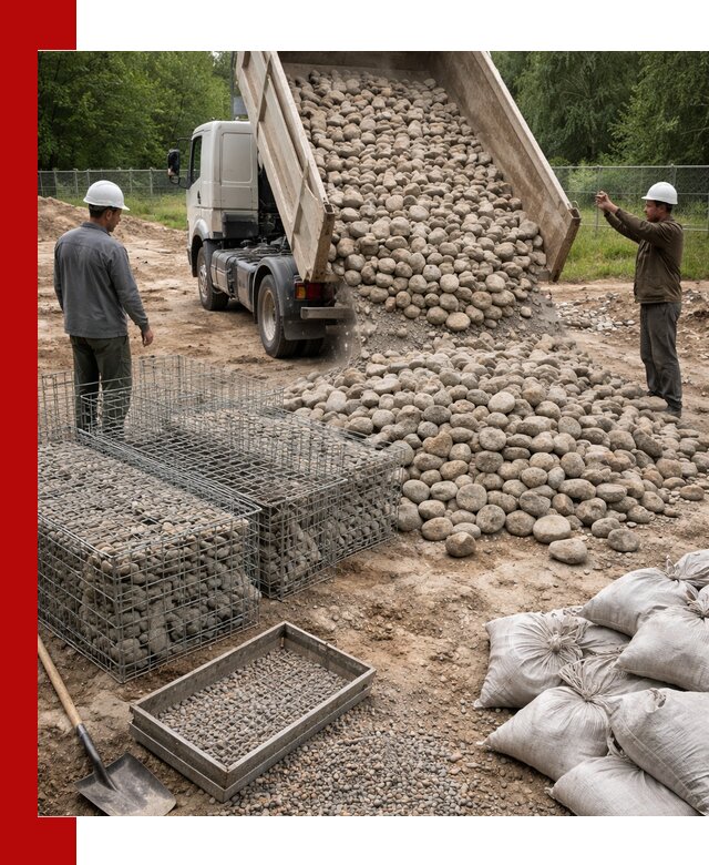 Камень для габионов фракция 70–151 в Истре