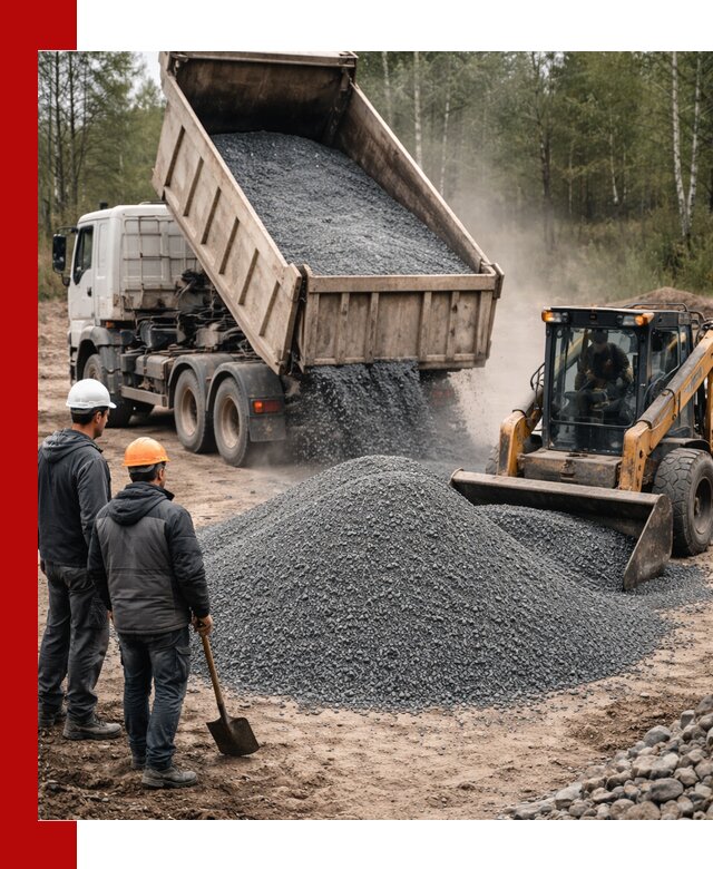 Гранитный отсев 0-5 с доставкой и разгрузкой в Истре