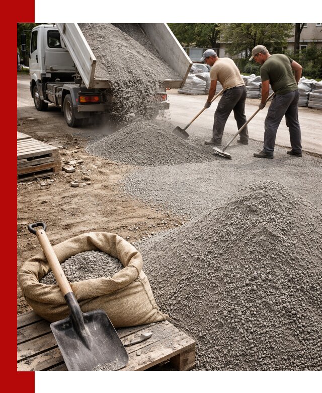 Отсев для тротуарной плитки в Истре — доставка и укладка