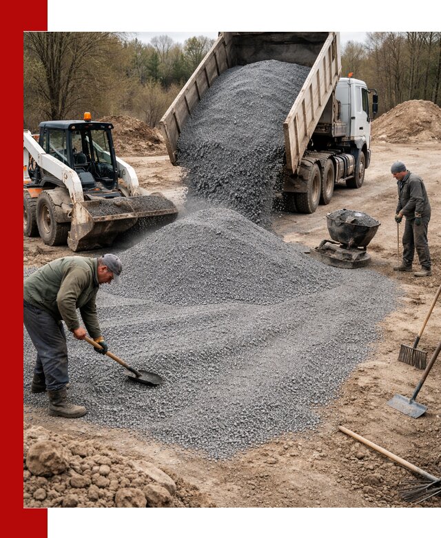 Отсев для подсыпки в Истре — доставка и подсыпка на участок