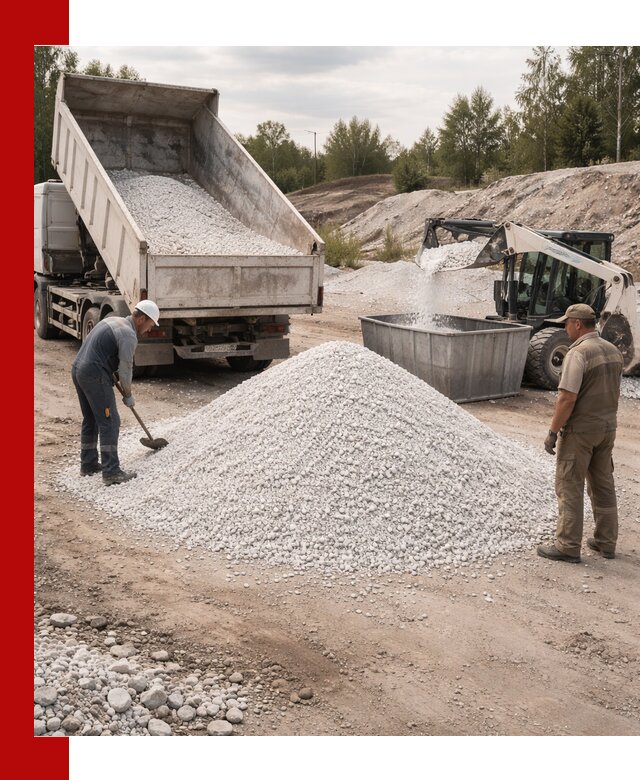 Доставка и продажа белой мраморной крошки в Истре