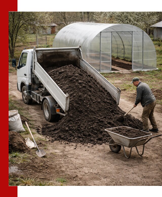 Чернозем для теплицы с доставкой в Истре