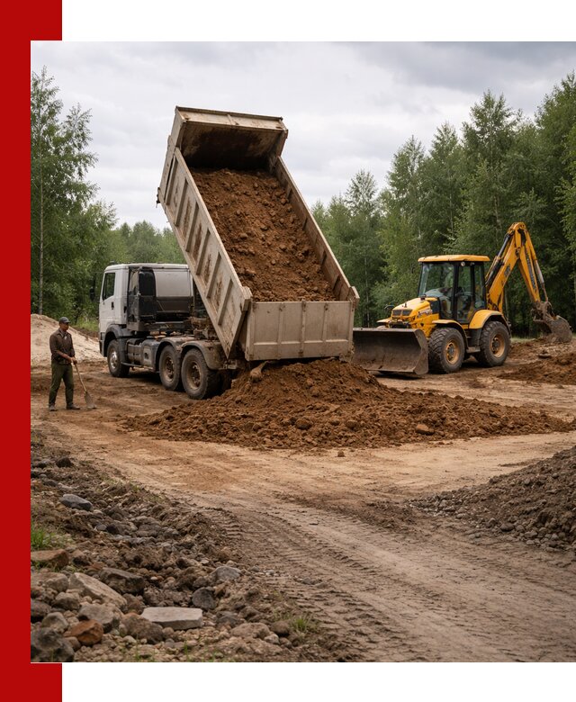 Доставка суглинка самосвалами в Истре подсыпка и планировка