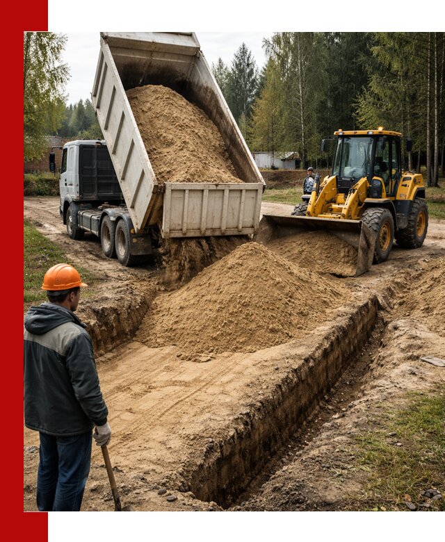 Доставка песчаного грунта в Истре для строительных работ