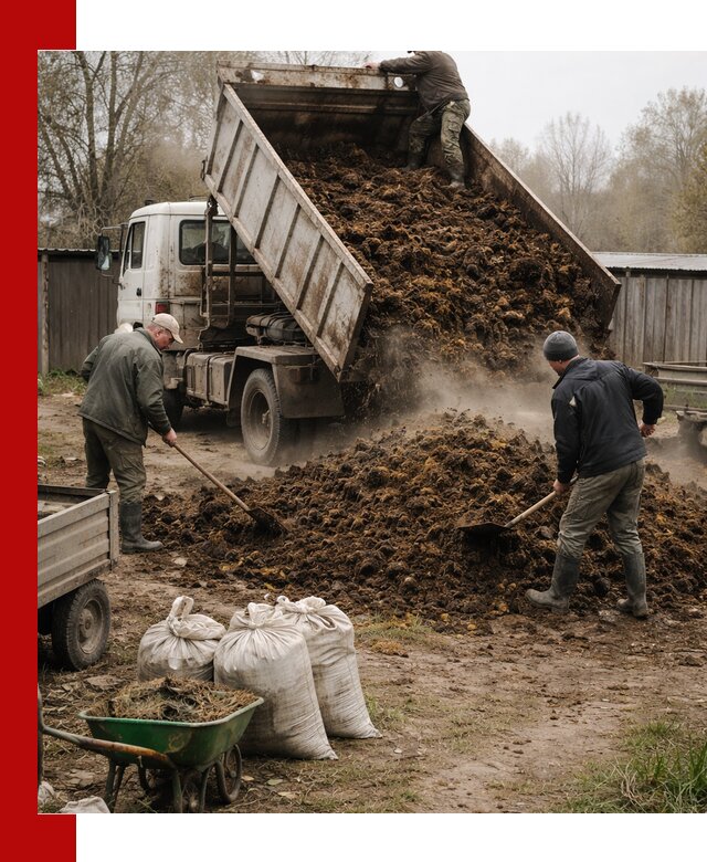 Доставка коровьего навоза самосвалом в Истре