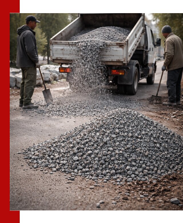 Гранитная крошка для посыпки дорог и тротуаров в Истре