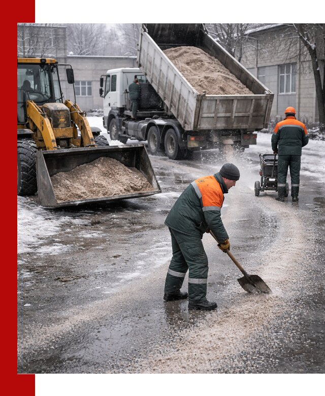 Реагент против гололеда с доставкой и нанесением в Истре