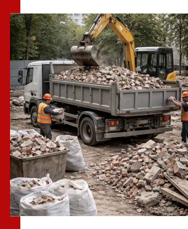 Вывоз строительного мусора в Истре с самосвалами и контейнерами